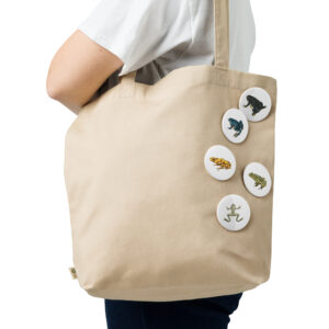 Set of frog & toad pin buttons